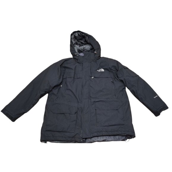 The North Face HyVent Insulated Parka Jacket Black Hooded Winter Coat  Size XL - Picture 2 of 14